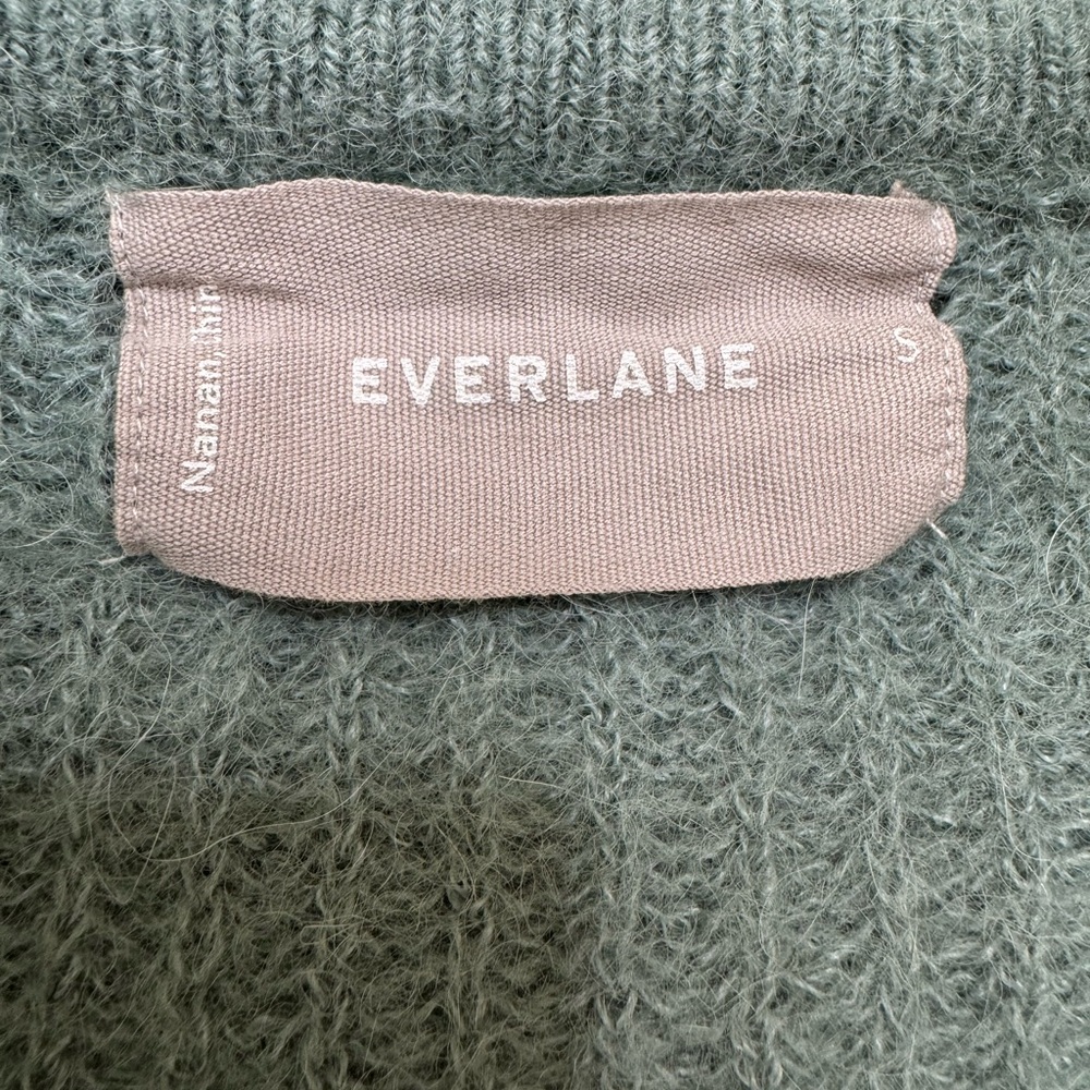 Everlane Cocoon Alpaca Wool Sweater Heathered Lilypad Small $128 Blue Green - Picture 5 of 11